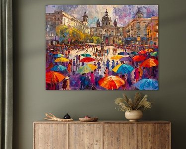 Voorbeeld van het werk in een kamer