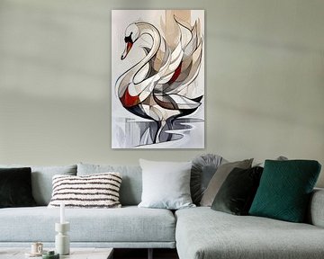 The Swan's Abstract Dance by Karina Brouwer