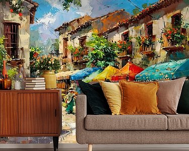 Voorbeeld van het werk in een kamer
