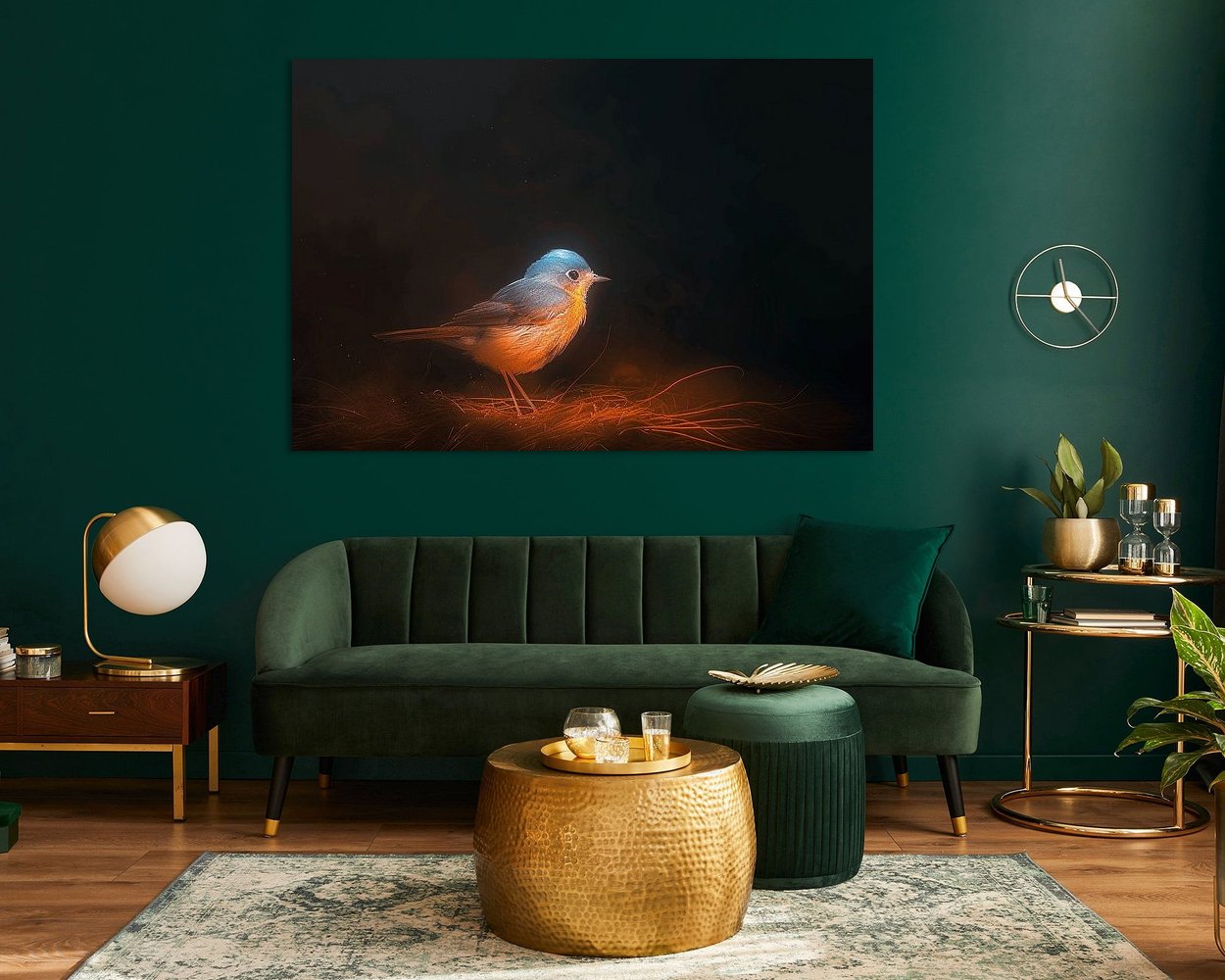 Voorbeeld van het werk in een kamer