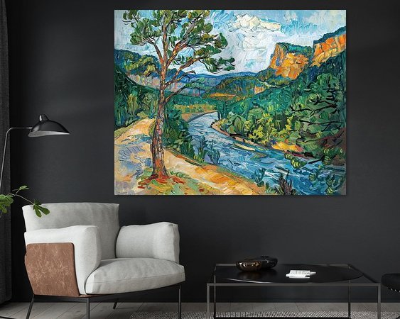 Voorbeeld van het werk in een kamer