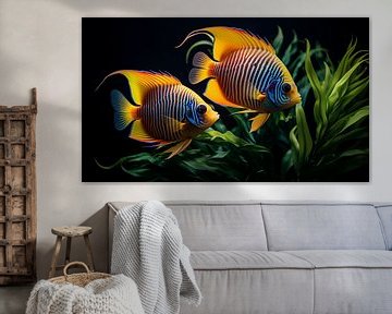 Tropische Fische gelbes Panorama von TheXclusive Art