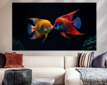 Tropical fish coming together panorama by TheXclusive Art