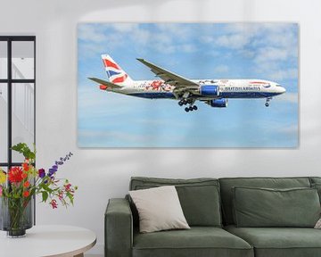 Atterrissage du Boeing 777-200 de British Airways. sur Jaap van den Berg