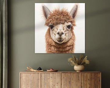 Alpaca portret van Koffie Zwart