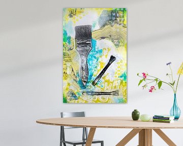 Créativité, collage au pinceau sur Lida Bruinen