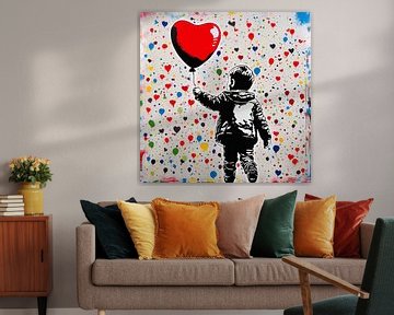 We hebben liefde nodig - Hommage aan Banksy van Team W 32 Gallery