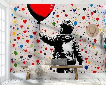 We hebben liefde nodig - Hommage aan Banksy van Team W 32 Gallery