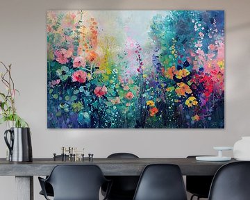 Blumen im Monet-Stil | Blumenfeld Impressionismus von Wunderbare Kunst