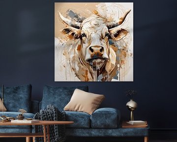 Stier abstract in beige tinten van NTRL-S