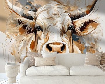 Bull abstract in beige tones by NTRL-S