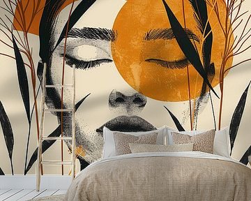 Moderne Frau mit Wildblumen von haroulita