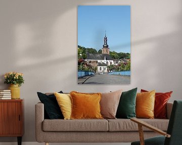 Oude brug met kasteelkerk, Saarbrücken van Torsten Krüger