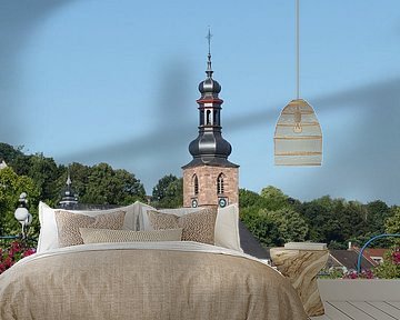 Oude brug met kasteelkerk, Saarbrücken