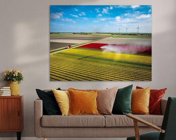 Voorbeeld van het werk in een kamer