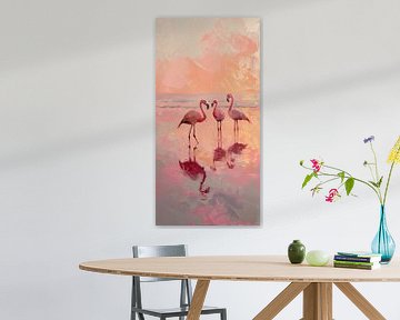 Evening red with flamingos by Whale & Sons