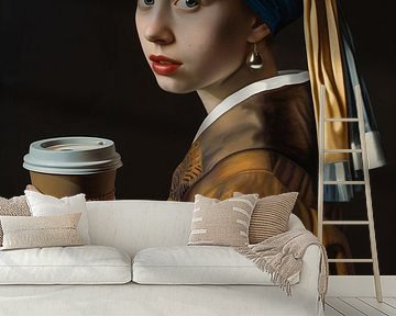 Koffiepauze voor het meisje met de parel | Geïnspireerd door Vermeer van Frank Daske | Foto & Design