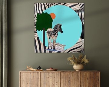 Zebra unter Baum von Anneke Hooijer