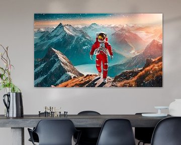 Ruimtepak in rood Astronaut van Mustafa Kurnaz