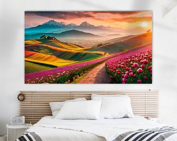 Landschaft mit Blumen von Mustafa Kurnaz