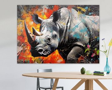 Lively Rhinoceros by Wonderful Art