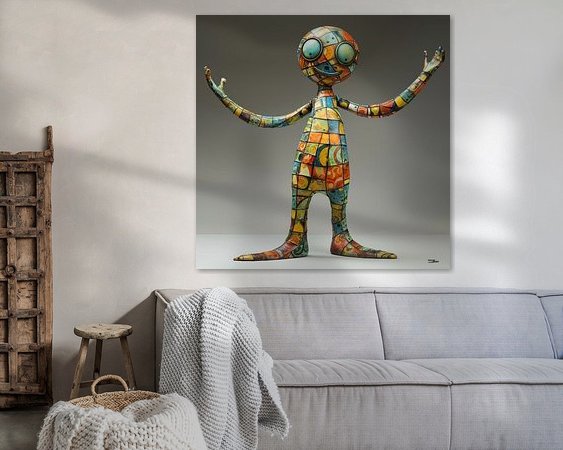 Voorbeeld van het werk in een kamer