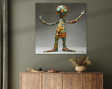 colourful whimsical doll by Gelissen Artworks