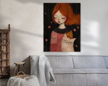 La fille et son chat sur Atelier Pink Blossom