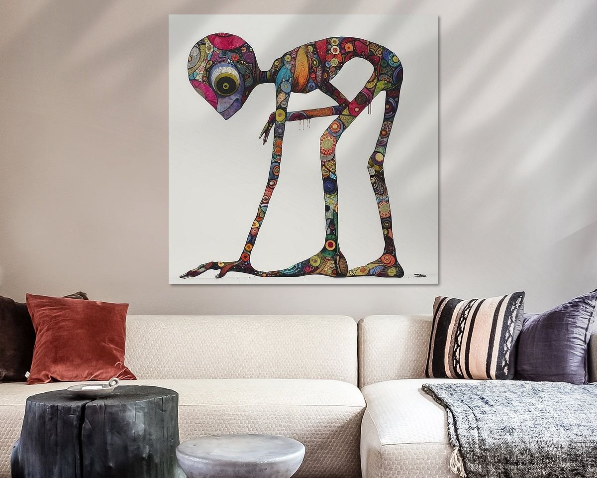 Voorbeeld van het werk in een kamer