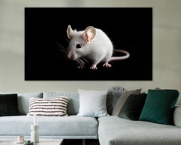 Witte muis portret panorama van TheXclusive Art