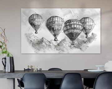 Luchtballonnen schets panorama van TheXclusive Art