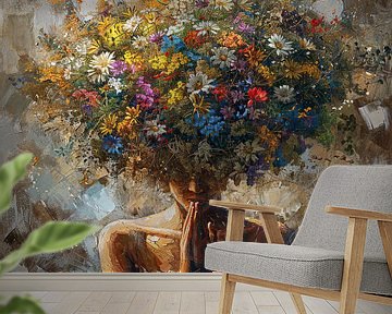 Vrouw & Bloemen van Blikvanger Schilderijen