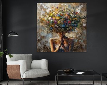 Vrouw & Bloemen van Blikvanger Schilderijen