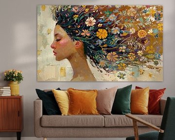 Frau Impressionismus | Blumen von Blikvanger Schilderijen