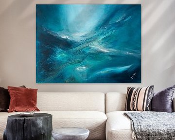 Oceanië in acryl en textuur van Gaby Mohr