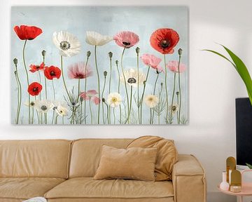 Field of flowers with poppies by Studio Allee