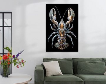 Lobster Luxe - SWAROVSKI CANCER on black background by Marianne Ottemann - OTTI