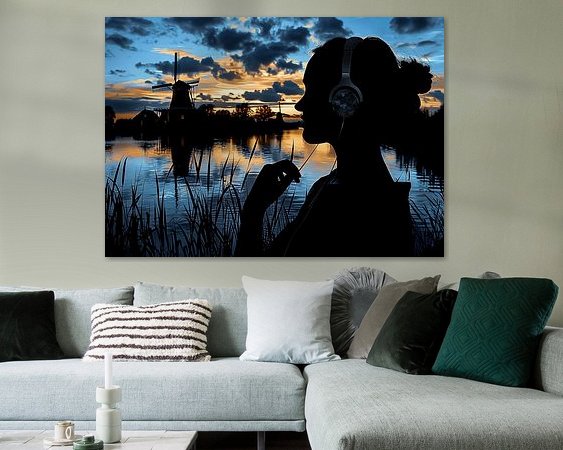 Voorbeeld van het werk in een kamer