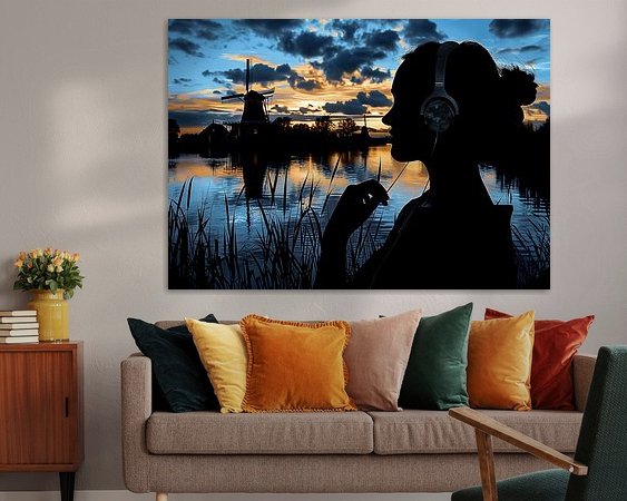 Voorbeeld van het werk in een kamer