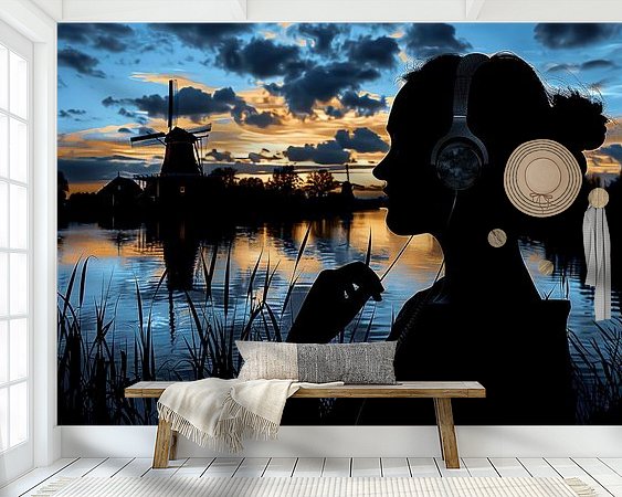 Voorbeeld van het werk in een kamer