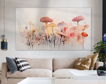 Paddenstoelen in Pastel 1 van ByNoukk