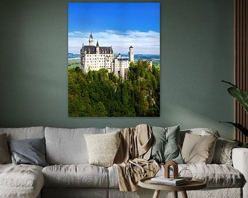 Vue du château de Neuschwanstein en Bavière, Allemagne sur Ruben Philipse
