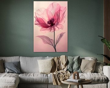 aquarelle fleur rose sur haroulita