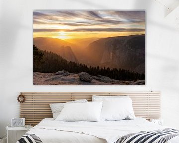 Zonsondergang in Yosemite van Peter Hendriks