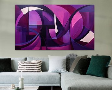 Formes abstraites panorama violet sur TheXclusive Art