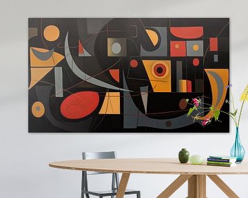 Abstracte vormen zwart panorama van TheXclusive Art