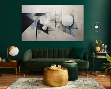 Abstracte vormen zilver panorama van TheXclusive Art