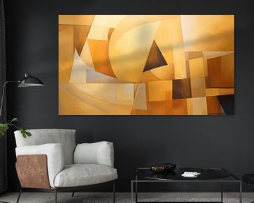 Abstracte vormen goud panorama van TheXclusive Art