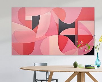 Abstracte vormen roze panorama van The Xclusive Art