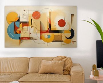 Abstract shapes panorama light brown by TheXclusive Art